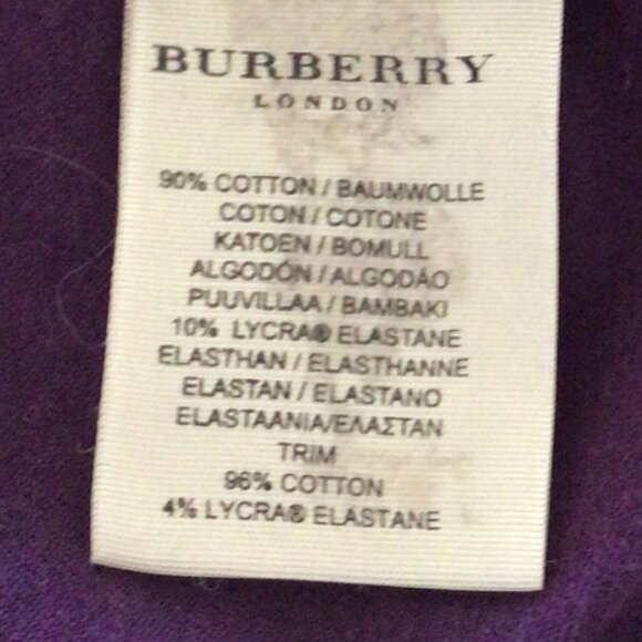 Authentic Burberry London 100% Cotton Purple top - Size XS / XXS - Picture 9 of 15